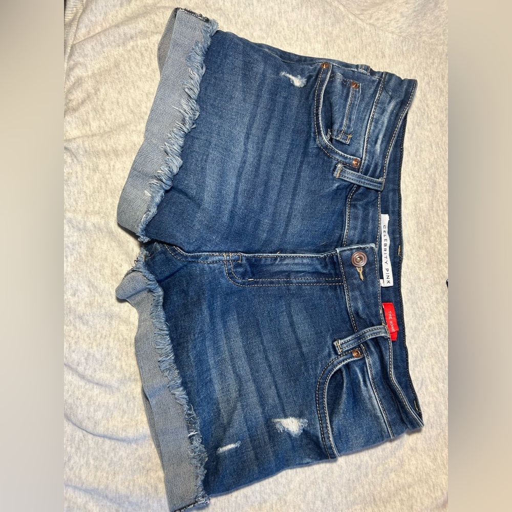 denim distressed shorts